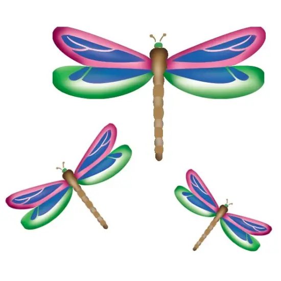 Dragonflies Wall Stencil | 2606 by Designer Stencils | Animal & Nature Stencils | Reusable Art Craft Stencils for Painting on Walls, Canvas, Wood | Reusable Plastic Paint Stencil for Home Makeover | Easy to Use & Clean Art Stencil {2}