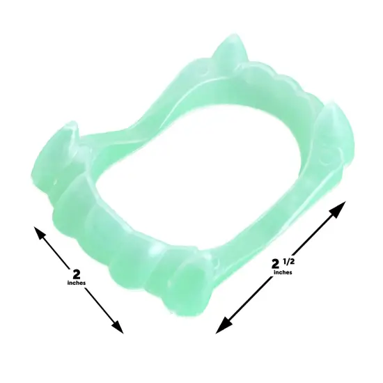 Glowing Clear Vampire Fangs - Glow in The Dark Transparent Dracula Teeth - 12 Pack {6}