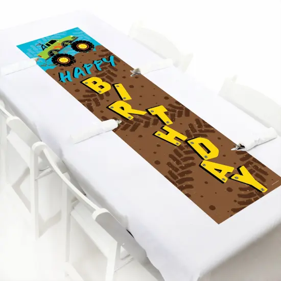 Big Dot of Happiness Smash and Crash - Monster Truck - Boy Birthday Party Front Door Decoration - Vertical Banner {6}