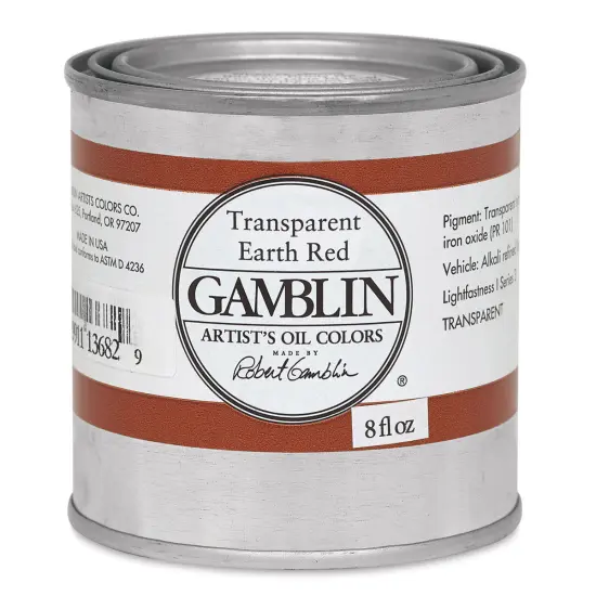 Gamblin Artist's Oil Color - Transparent Earth Red, 8 oz Can {1}