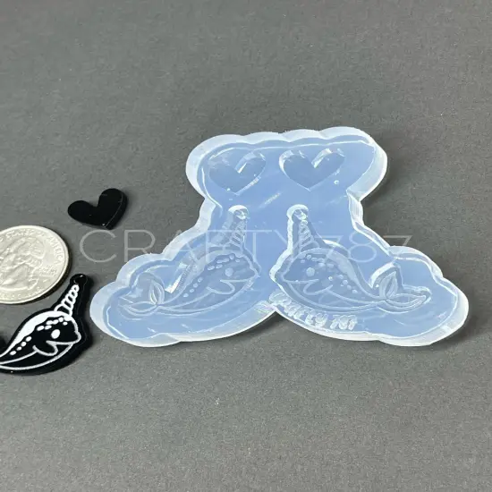 Narwhal Dangle Earring Silicone Mold (D4) {2}