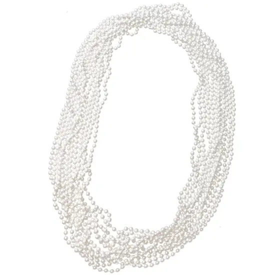 Faux White Pearl Necklaces - Pearl Beaded Necklace Party Favors - 12Pk {1}