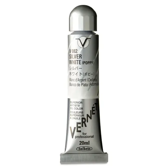 Holbein Vern&eacute;t Superior Artists' Oil Color - Silver White Flake (Poppy), 20 ml tube {1}