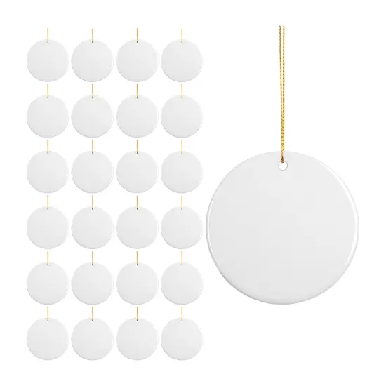 Craft Express Sublimation Printing Ornament - Ceramic Round, 3", Pkg of 25 {1}