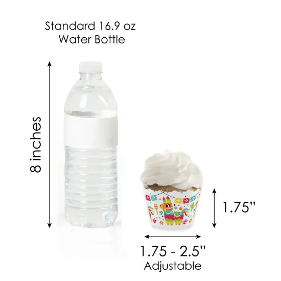 Big Dot of Happiness Pinata Party - Cupcake Decoration - Colorful Fiesta Cupcake Wrappers and Treat Picks Kit - Set of 24 {7}