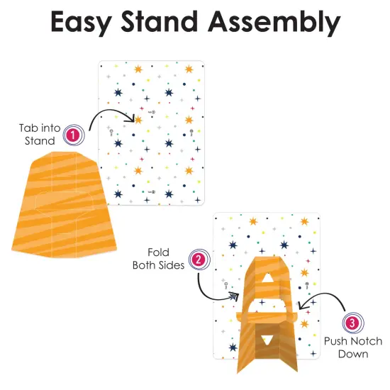 Big Dot of Happiness Blast Off to Outer Space - Rocket Ship Baby Shower or Birthday Party 4x6 Picture Display - Paper Photo Frames - Set of 12 {7}