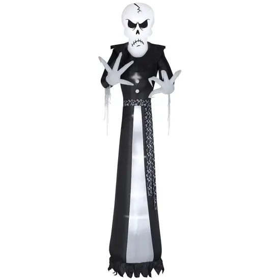 12' Gemmy Airblown Inflatable Halloween Dapper Skull Ghoul 225073 {1}