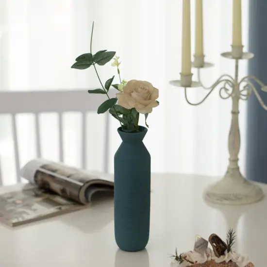 Decorative Ceramic Vase, Modern Style Centerpiece Table Vase Blue {4}
