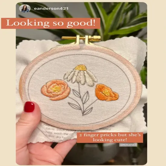 MCreativeJ Flower Trio- DIY Beginner Embroidery Craft Kit {4}