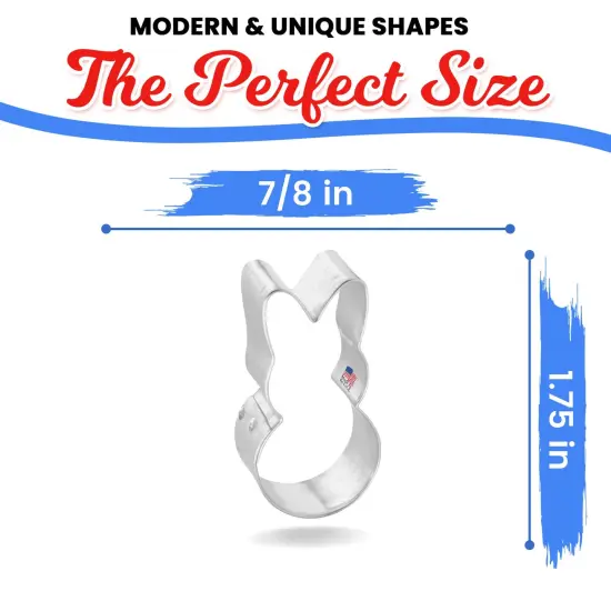 Cookiecutter.com Mini Easter Bunny Bodys Cookie Cutter 1.75 in, Tin Plate Steel, Handmade in USA {2}