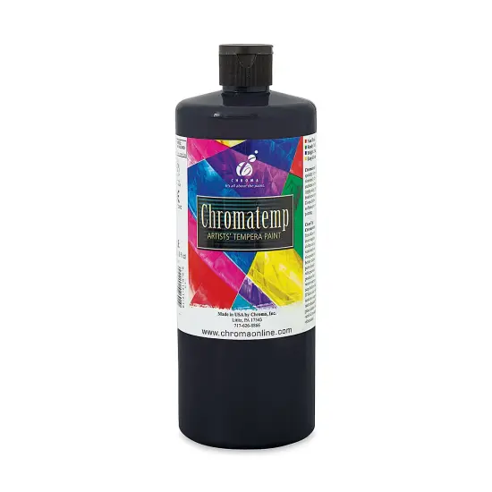 Chroma Chromatemp Artists' Tempera Paint - Black, Quart {1}