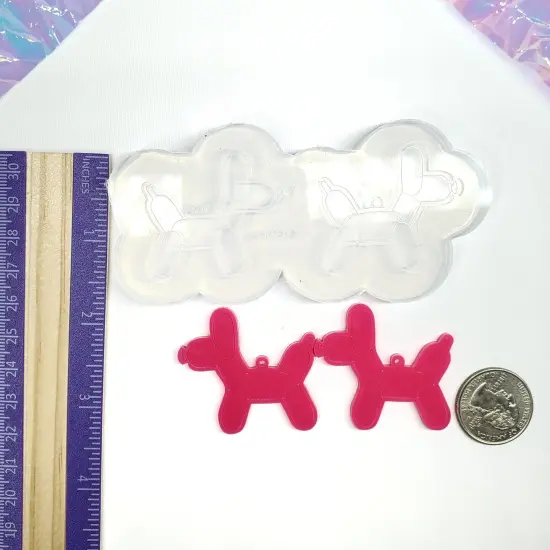 Balloon Dog Dangle Earrings Silicone Mold with Loop Hole(C2) {5}