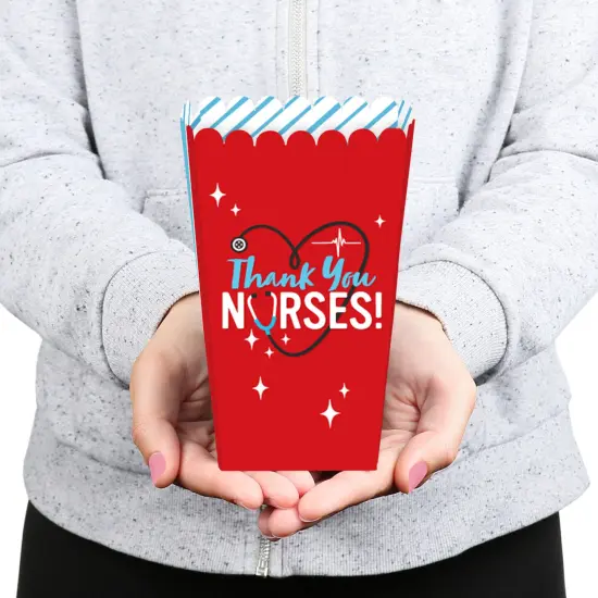 Thank You Nurses - Nurse Appreciation Week Favor Popcorn Treat Boxes - Set of 12 {6}
