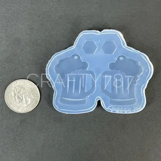 Beer Mug Dangle Earring Silicone Mold (D4) {5}