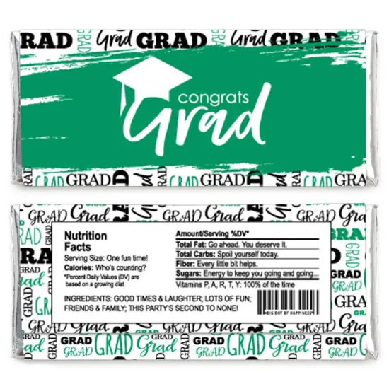 Big Dot of Happiness Green Grad - Best is Yet to Come - Candy Bar Wrapper GreenGraduation Party Favors - Set of 24 {3}
