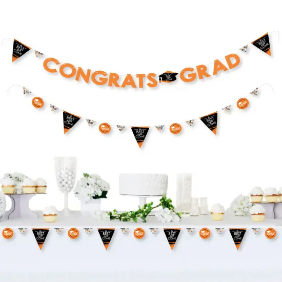 Big Dot of Happiness Orange Grad - Best is Yet to Come -Grad Party Letter Banner Decor - 36 Banner Cutouts and Congrats Grad Banner Letters {3}