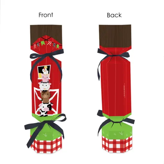 Big Dot of Happiness Farm Animals - No Snap Barnyard Baby Shower or Birthday Party Table Favors - DIY Cracker Boxes - Set of 12 {7}