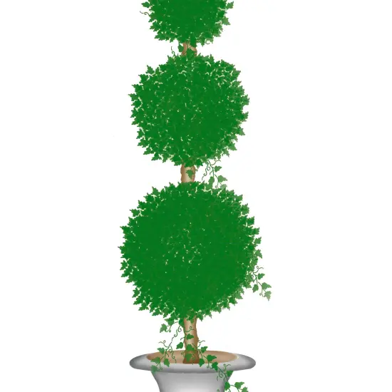 Tall Topiary with Round Balls Wall Stencil | 2585 by Designer Stencils | Floral Stencils | Reusable Art Craft Stencils for Painting on Walls, Canvas, Wood | Reusable Plastic Paint Stencil for Home Makeover | Easy to Use & Clean Art Stencil {2}