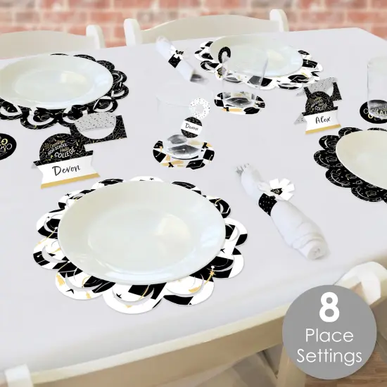 Big Dot of Happiness Hello College Graduation Party Paper Charger and Table Decorations - Chargerific Kit - Place Setting for 8 {3}