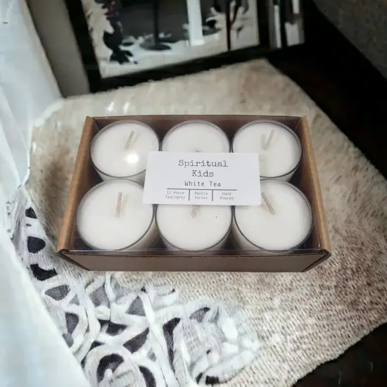 White Tea Natural Soy Wax Tealights Hand Poured with Fragrant/Essential Oils | Christmas Gift | Birthday Gift | Wedding Favors | Relaxing | {4}