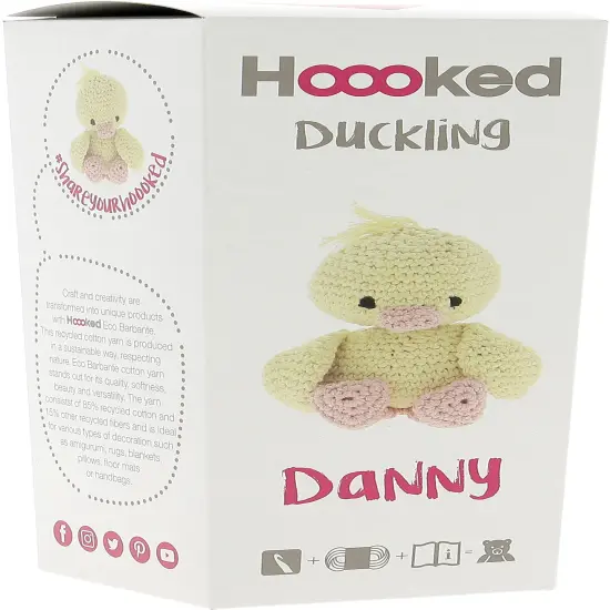 Hoooked Amigurumi DIY Kit W/Eco Barbante Yarn-Duckling Danny - Yellow & Peach {2}