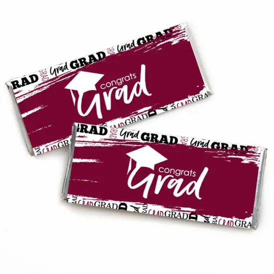 Big Dot of Happiness Maroon Grad - Best is Yet to Come - Candy Bar Wrapper BurgundyGraduation Party Favors - Set of 24 {1}