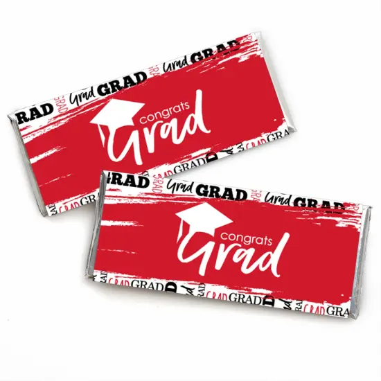 Big Dot of Happiness Red Grad - Best is Yet to Come - Candy Bar Wrapper RedGraduation Party Favors - Set of 24 {1}