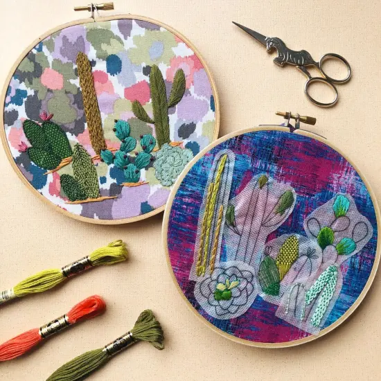 MCreativeJ Cacti - Peel Stick and Stitch Hand Embroidery Patterns {1}