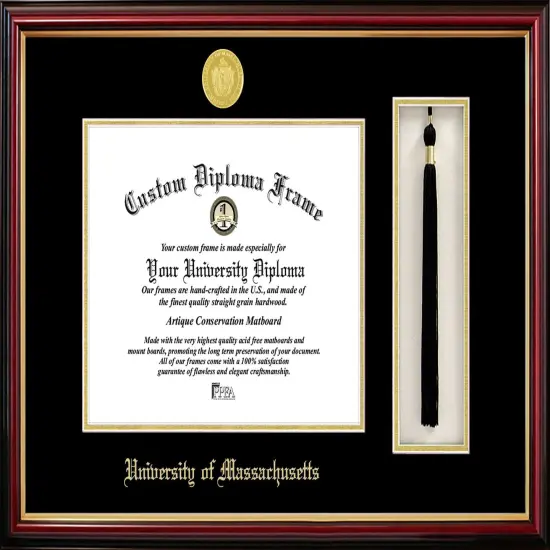 University of Massachusetts 11w x 8.5h Tassel Box and Diploma Frame {1}