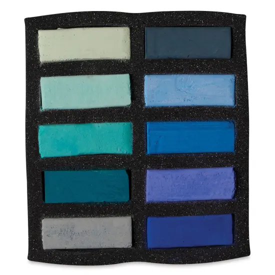 Art Spectrum Extra Soft Square Pastels - Turquoise and Blues, Set of 10 {1}