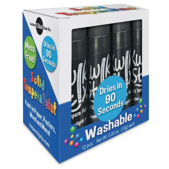 Kwik Stix Tempera Paint Sticks - Set of 12, Black {1}