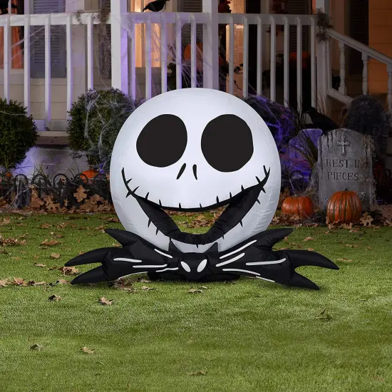 3.5' Gemmy Airblown Nightmare Before Christmas Jack Skellington Head 227156 {2}