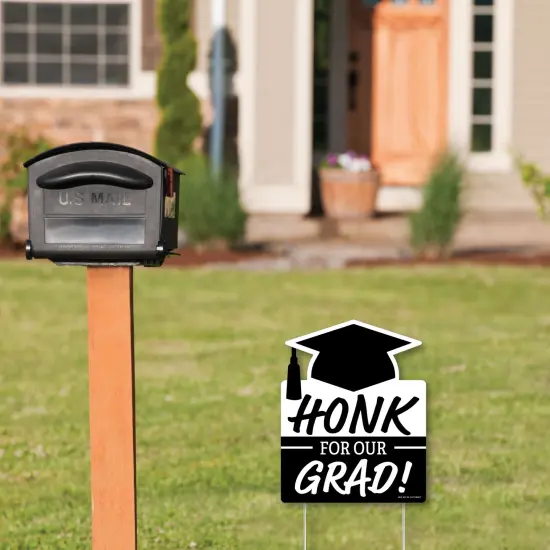 Big Dot of Happiness Honk for Our Graduate - Grad Outdoor Lawn Sign - Graduation Party Yard Sign - 1 Piece {3}