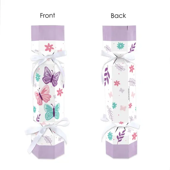 Big Dot of Happiness Beautiful Butterfly - No Snap Floral Baby Shower or Birthday Party Table Favors - DIY Cracker Boxes - Set of 12 {7}