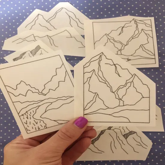 Mountains - Peel Stick and Stitch Hand Embroidery Patterns {5}
