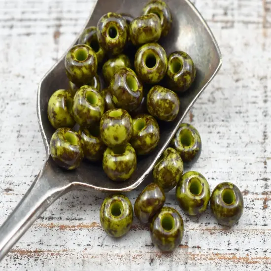 50G Chartreuse Picasso Czech 2/0 Seed Beads {2}