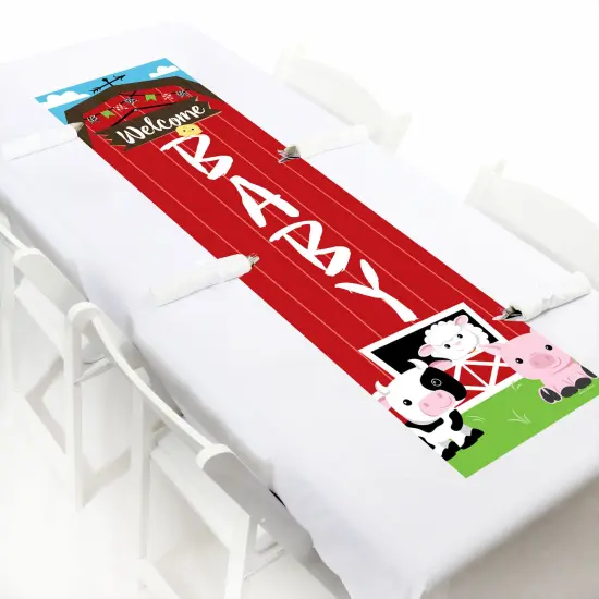 Big Dot of Happiness Farm Animals - Barnyard Baby Shower Front Door Decoration - Vertical Banner {6}