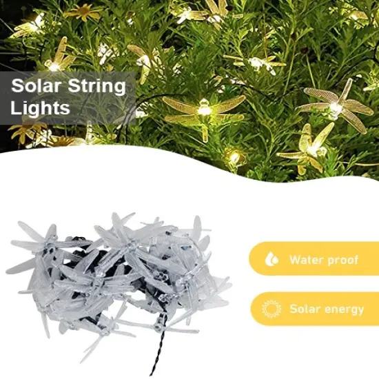 Perfect Holiday 30 LED Solar String Light Dragonfly Multicolor {7}