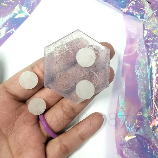 Chunky Druzy Stud Earrings Silicone Mold #1 Style (B4) {1}