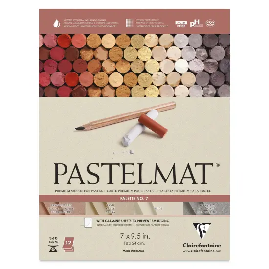 Clairefontaine Pastelmat Pad - 7" x 9-1/2", Palette No. 7, 12 Sheets {1}