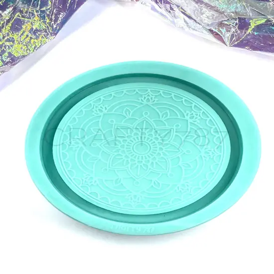 Mandala Coaster/Tray Silicone Mold (D7) {1}