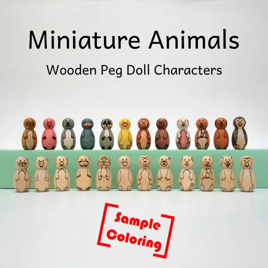 Miniature Animal Peg Doll Set by Pegsies&trade; {2}