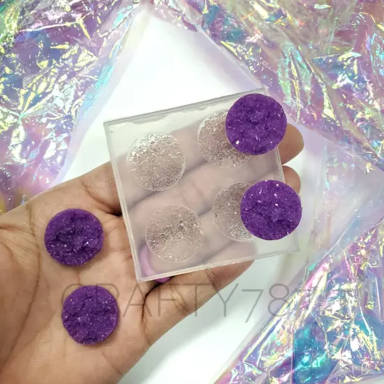 Circle Chunky 20mm Druzy Cabochon Silicone Mold(B2) {2}