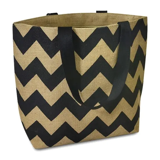 Linwood Bold Chevron Stripe Jute Tote Bag Quilting Essential {1}