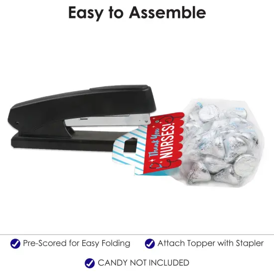 Big Dot of Happiness Thank You Nurses - DIY Nurse Appreciation Week Clear Goodie Favor Bag Labels - Candy Bags with Toppers - Set of 24 {6}