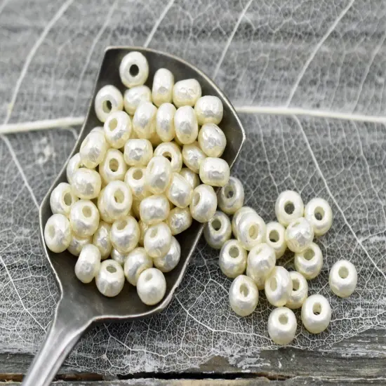 7.6g Miyuki White Pearl Baroque Seed Beads - Choose Your Size {2}