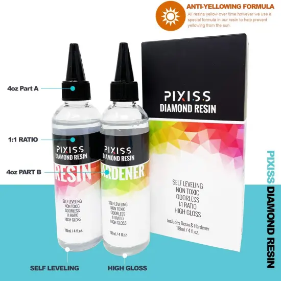 Pixiss Epoxy Resin Easy Mix 1:1 8-Ounce Kit, Silicone Jewelry Mold {6}