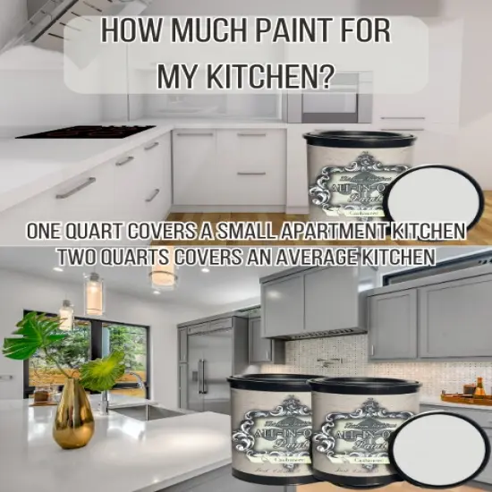 ALL-IN-ONE Paint, 2 Quart Deluxe Cabinet Paint Bundle and Tool Kit Linen {4}