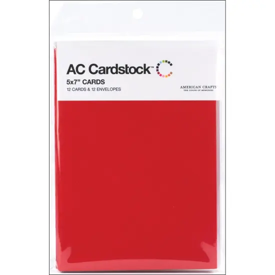 American Crafts A7 Cards W/Envelopes (5.25"X7.25") 12/Pkg-Rouge {1}