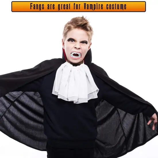 White Sharp Vampire Fangs - Dracula Monster Teeth for Party Favors and Supplies - 12 Pack {3}